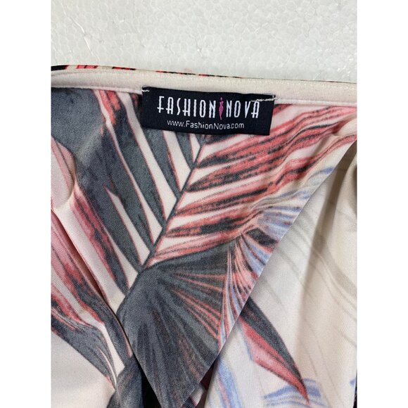 Fashion Nova Large Sexy Tropical Tie Front Crop Top Shorts Set Pinup Retro 70'S - Picture 4 of 4